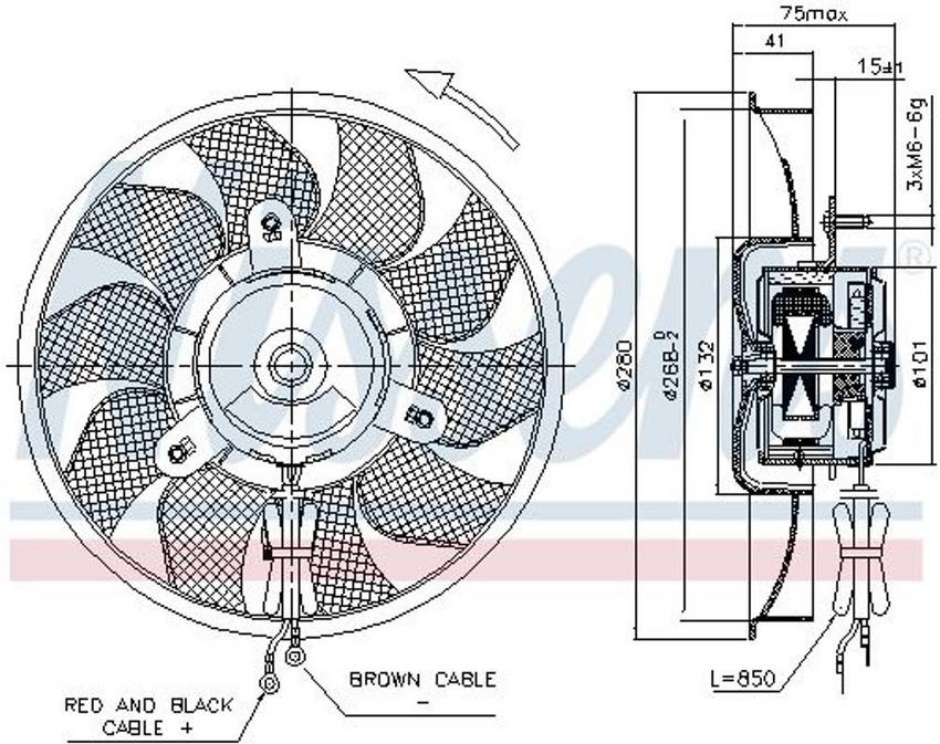 Audi Auxiliary Cooling Fan Assembly 4A0959455C - Nissens 85548